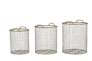metal perlis baskets set of three