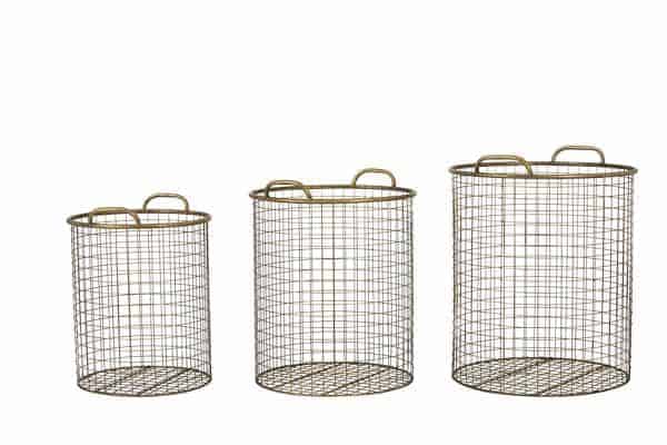 metal perlis baskets set of three