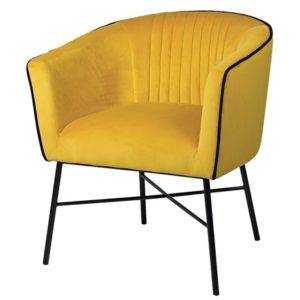 mustard small velvet chair