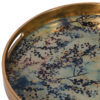 close up gold tray with flower design