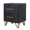 black and gold side table on white background