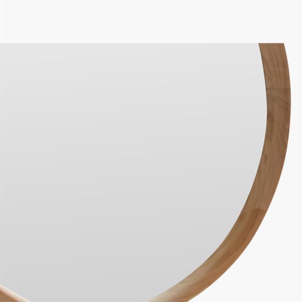 corner of recycled teak wood mirror