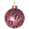 PINK LEOPARD BAUBLE ON WHITE BACKGROUND