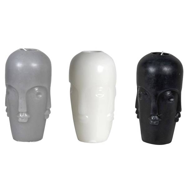3 HEADS CANDLES ON WHITE BACKGROUND