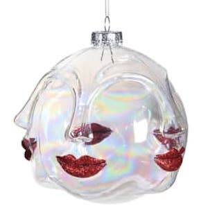 GLAM FACE TREE BAUBLE ON WHITE BACKGROUND