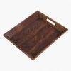 RECYCLED WOOD SERVING TRAY ON WHITE BACKGROUND