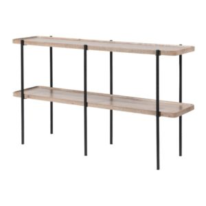 Two Tier pine console table with abstract print
