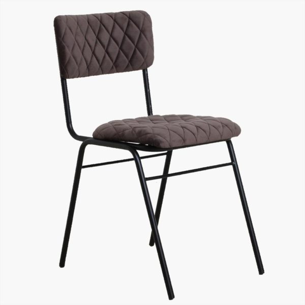 velvet dining chair - slate grey