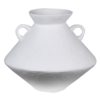 LARGE BULBOUS WHITE VASE WITH HANDLES