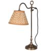 Brass Table Lamp with Ikat Mustard Shade