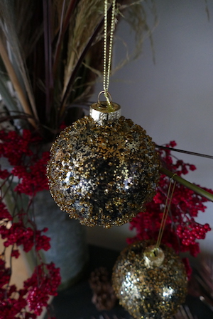 Black and Gold Glass Bauble