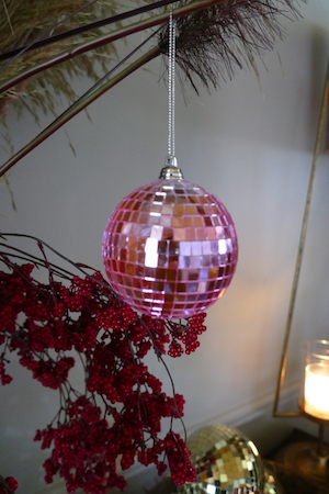 Pink Mini Disco Ball Bauble