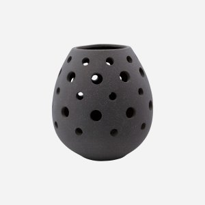 GREY CANDLE HOLDER WITH HOLES