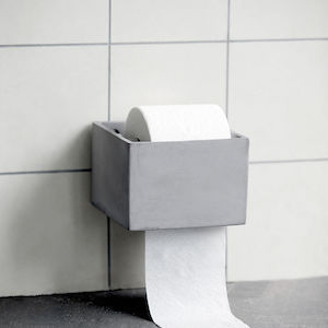 cement loo roll holder